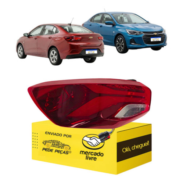 Lanterna Onix Plus 2020 2021 2022 2023 2024 2025 C/led L.e Esquerdo/motorista Vermelho