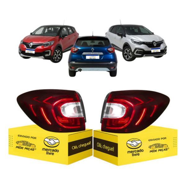Par Lanterna Captur 2017 2018 2019 2020 2021 Led Ambos Lados Vermelho