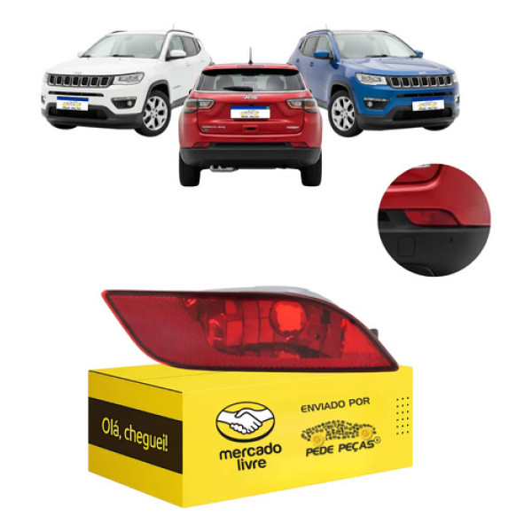 Refletor Parachoque Traseiro Jeep Compass 2017 18 A 2026 Ld Vermelho