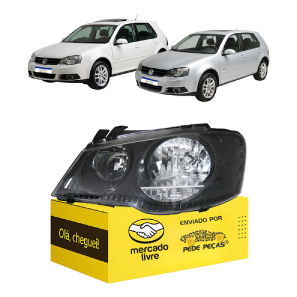 Farol Esquerdo Golf 2008 2009 2010 2011 2012 2013 M/negra Esquerdo/motorista
