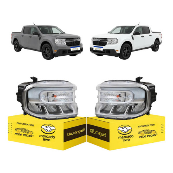 Par Farol Ford Maverick 2022 2023 2024 Com Led/drl Novo Ambos Lados