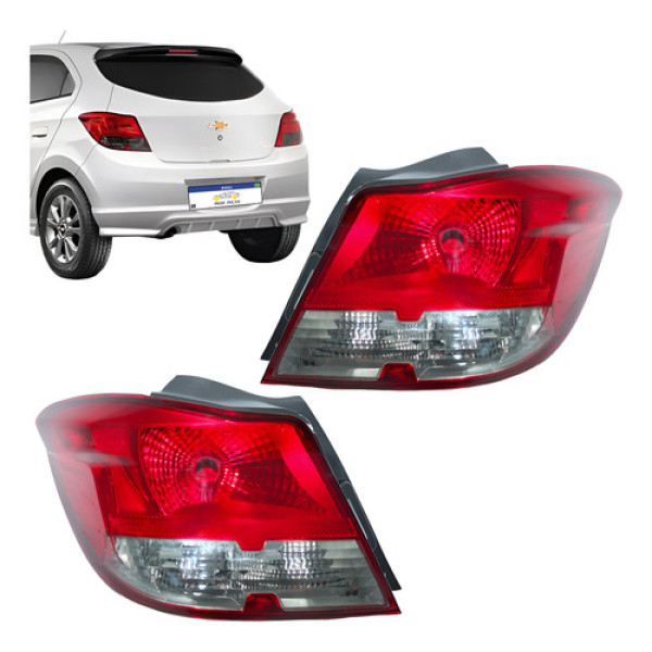 Par Lanterna Chevrolet Onix 2012 2013 2014 2015 2016 Fumê  Direito Vermelho