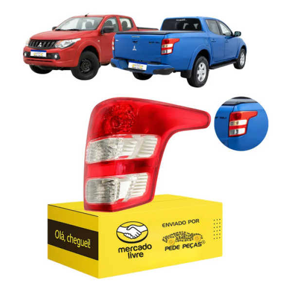 Lanterna L200 Triton Sport Gls Gl 2017 18 19 20 21 A 2025 Ld Direito/passageiro Vermelho