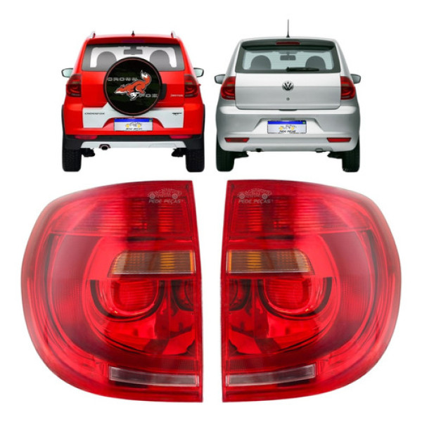 Par Lanterna Vw Fox Crossfox 2011 2012 2013 2014 Bicolor