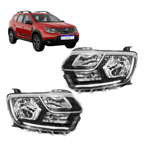 Farol Renault Duster 2021 2022 2023 2024 Com Led Novo