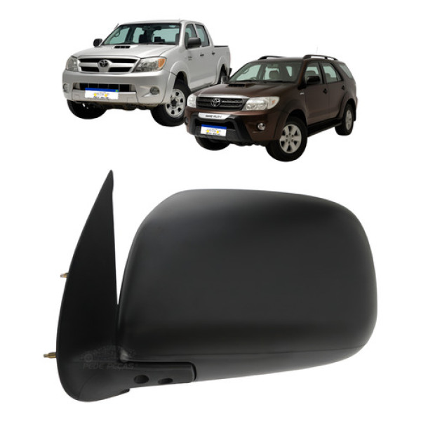 Retrovisor Le Toyota Hilux 2006 A 2015 Preto Texturizado