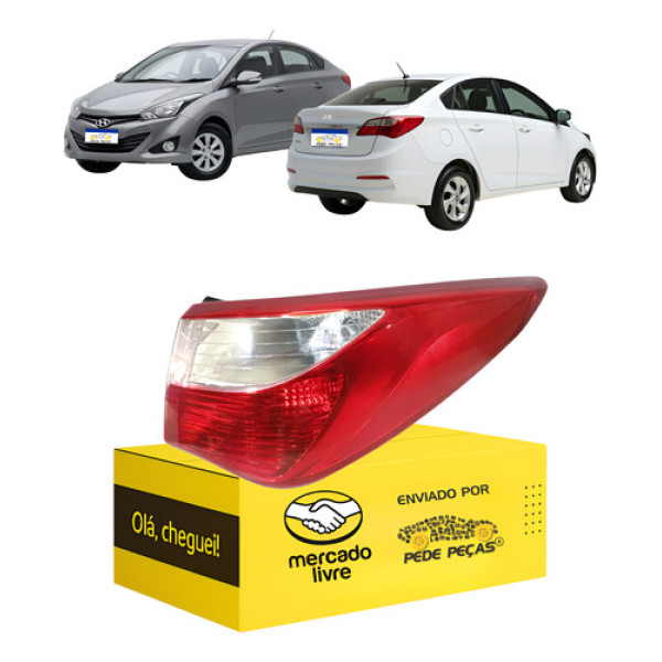 Lanterna Sinaleira Hb20 Sedan 2013 14 15 16 17 18 19 Direita Direito/passageiro Vermelho Cristal