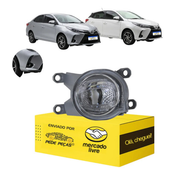 Farol Milha Cibié Yaris Hatch Sedan Xls 2023 24 2025 Led Ld Cristal