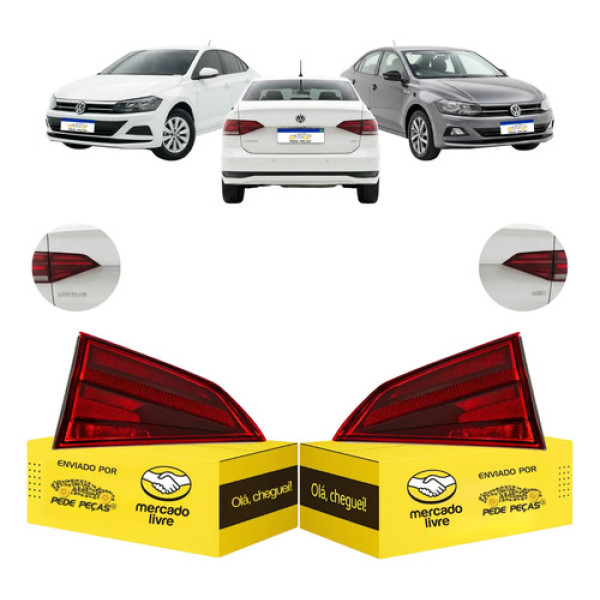 Par Lanterna Traseira Tampa Vw Virtus 2017 18 19 20 21 2022 Ambos Lados