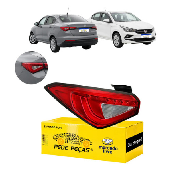 Lanterna Sinaleira Fiat Cronos 2018 A 2026 C/led Fumê Le Esquerdo/motorista Vermelho