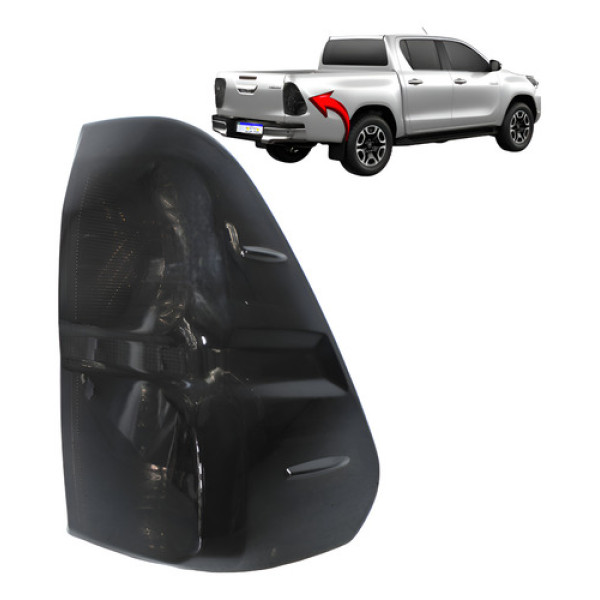 Lanterna Toyota Hilux Fumê 2016 2017 2018 2019 2020 Novo L.d Direito Preto