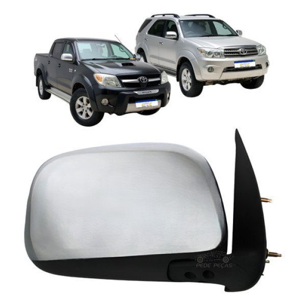 Retrovisor Manual Toyota Hilux Sw4 2006 2007 A 2015 Cromado