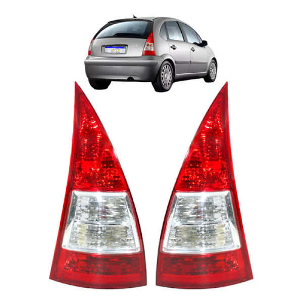 Lanterna C3 2003 2004 2005 2006 2007 2008 2009 A 2012 Par Direito/passageiro Vermelho
