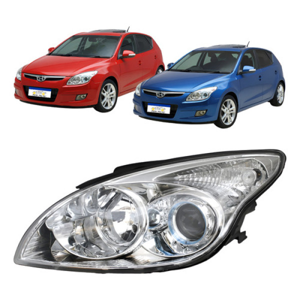 Farol Cromado Hyundai I30 2008 A 2013 C/globo Optico Novo Esquerdo/motorista