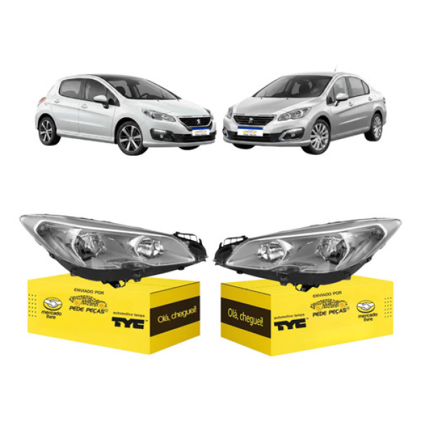 Par Sinaleira Peugeot 308 408 2016 2017 2018 2019 Cromado Ambos Lados