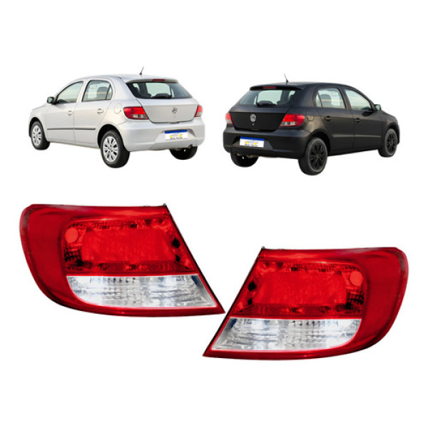 Par Sinaleira Lanterna Traseira Vw Gol G5 2009 A 2012 Ambos Lados Vermelho