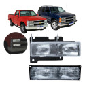 Kit Farol Central Farol Auxiliar Silverado 1993 A 2001 Ld