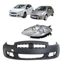 Farol Esquerdo Motorista Parachoque Fiat Bravo 2011 A 2014 Preto