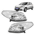 Farol Renault Sandero 2012 2013 2014 Novo Cromado