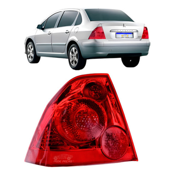 Lanterna Peugeot 307 Sedan 2007 2008 2009 2010 11 12 Novo Le Esquerdo/motorista Vermelho