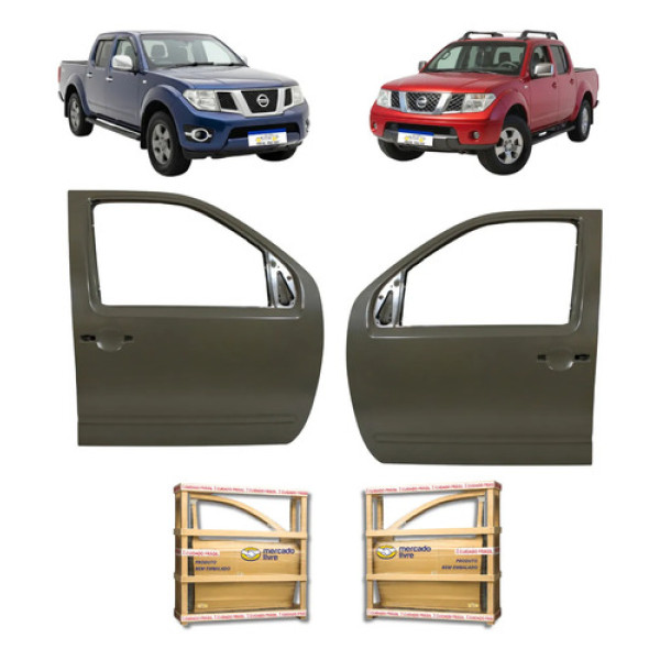 Porta Dianteira Nissan Frontier 2008 09 10 A 2016 Nova Par Dianteira Ambos Cinza