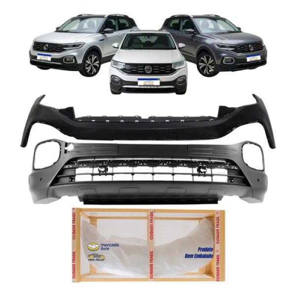 Parachoque + Spoiler Tcross 2020 2021 2022 2023 2024 Preto
