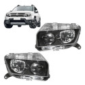 Farol Renault Duster 2012 2013 2014 2015 Mascara Negra Novo