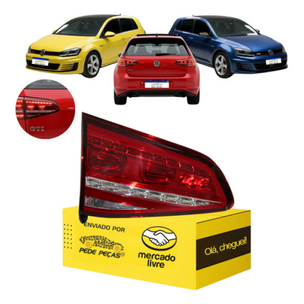 Lanterna Da Tampa Vw Golf 2014 2015 2016 2017 Led Nova L.e Esquerdo/motorista Vermelho