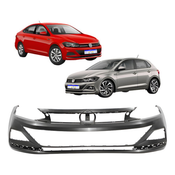 Parachoque Para Vw Polo Virtus 2017 2018 2019 2020 2021 2022 Preto