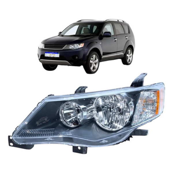 Farol Mitsubishi Outlander 3.0 2.4 V6 2007 2008 09 Esquerdo