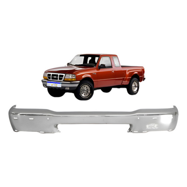 Parachoque Dianteiro Ford Ranger 1998 1999 A 2004 Com Furo Cromado