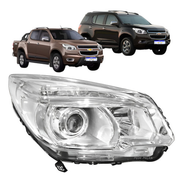 Farol S10 Trailblazer 2012 2013 A 2016 Novo Com Projetor Ld Direito/passageiro