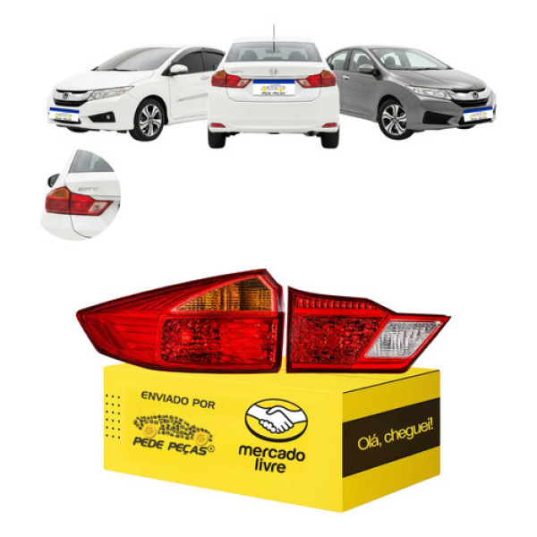 Par Sinaleira Traseira Canto Tampa Honda City 2015 A 2017 Le Esquerdo/motorista