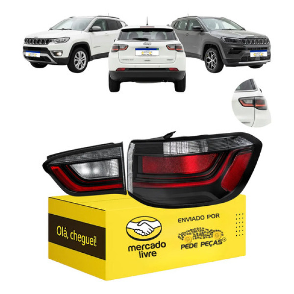 Par Lanterna Canto Tampa Jeep Compass 2022 A 2026 C/led Ld Direito/passageiro