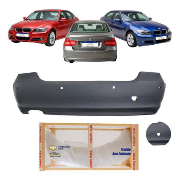 Parachoque Traseiro Bmw 325i 320i 2009 10 11 2012 C/f Sensor