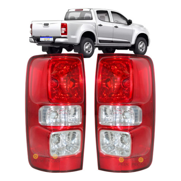 Par Lanterna Chevrolet S10 2012 2013 2014 2015 2016 17 S/led Direito Vermelho