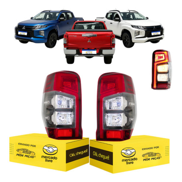 Lanterna L200 2021 2022 2023 2024 2025 Par Sinaleira C/led Ambos Lados Vermelho
