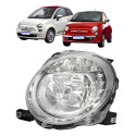 Farol Superior Fiat 500 2008 2009 2010 A 2015 Cromado Le Esquerdo/motorista