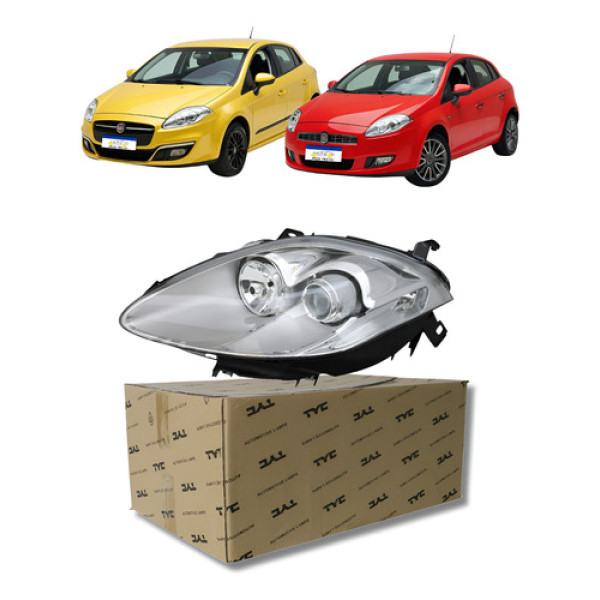 Farol Fiat Bravo 2011 A 2016 C/globo Elétrico Foco Duplo Esquerdo/motorista