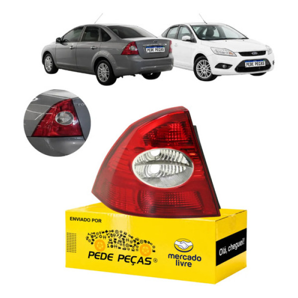 Lanterna Esquerda Traseira Ford Focus Sedan 2009 10 A 2013 Esquerdo/motorista Vermelho Cristal