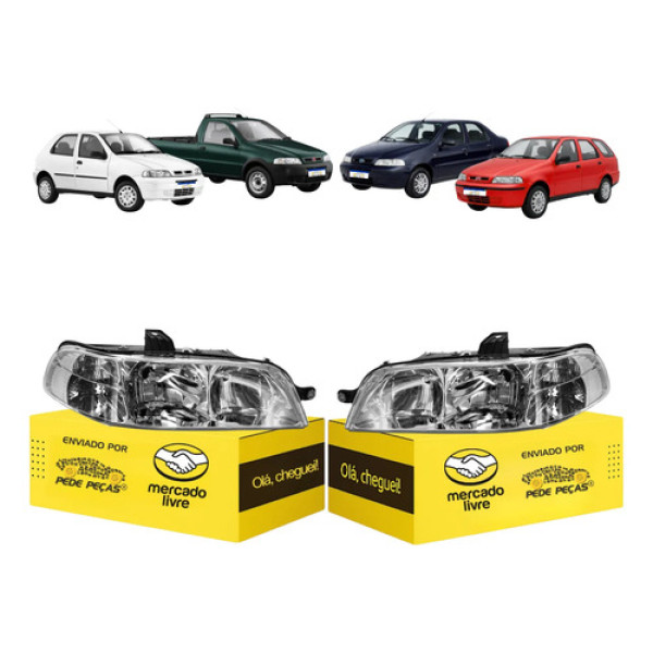 Par Farol Palio Strada Siena Weekend 2001 02 A 2007 Cromado Ambos Lados