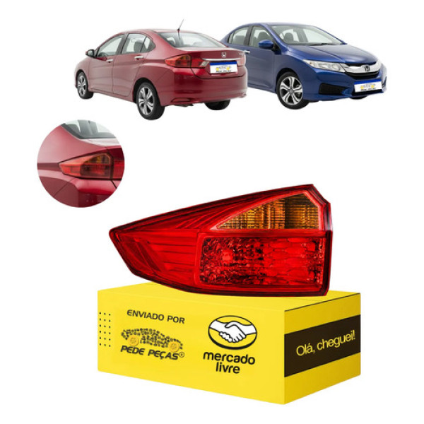 Lanterna Sinaleira Canto Esquerdo Honda City 2015 2016 2017 Esquerdo/motorista Vermelho/ambar