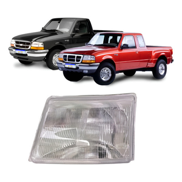 Farol Ford Ranger 1998 1999 2000 2001 2002 03 04 Cristal Le - Esquerdo/motorista