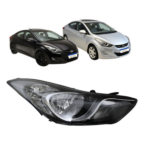 Farol Hyundai Elantra 2011 A 2014 Cromado Manual Novo Direito/passageiro