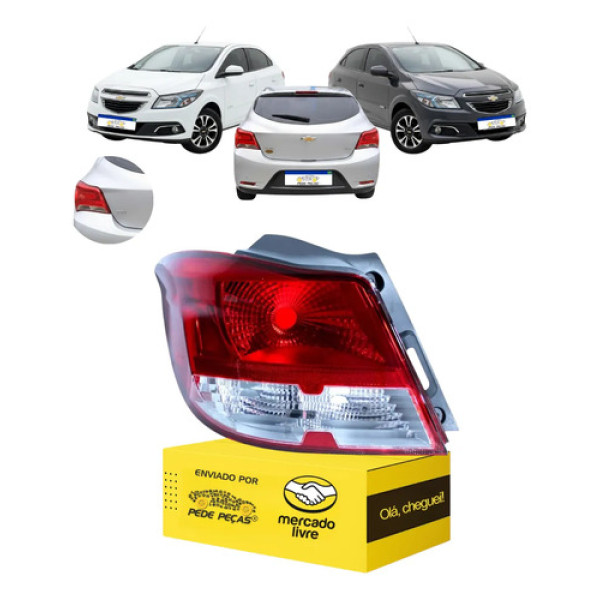 Sinaleira Traseira Onix 2013 14 15 16 Joy 17 2018 Cristal Le Esquerdo/motorista Vermelho/cristal