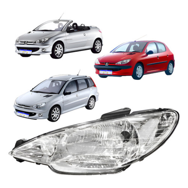 Farol Peugeot 206 2000 2001 2002 2003 2004 2005 A 2010 L.e - Esquerdo