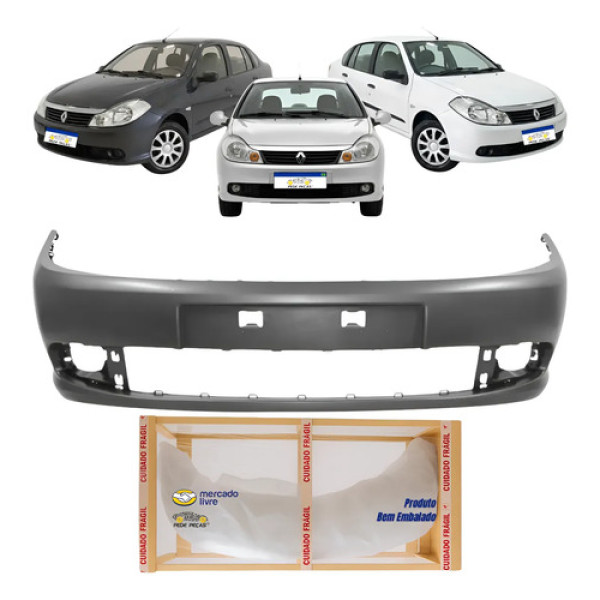 Parachoque Renault Symbol 2010 2011 2012 2013 Dianteiro Preto Liso Para Pintura