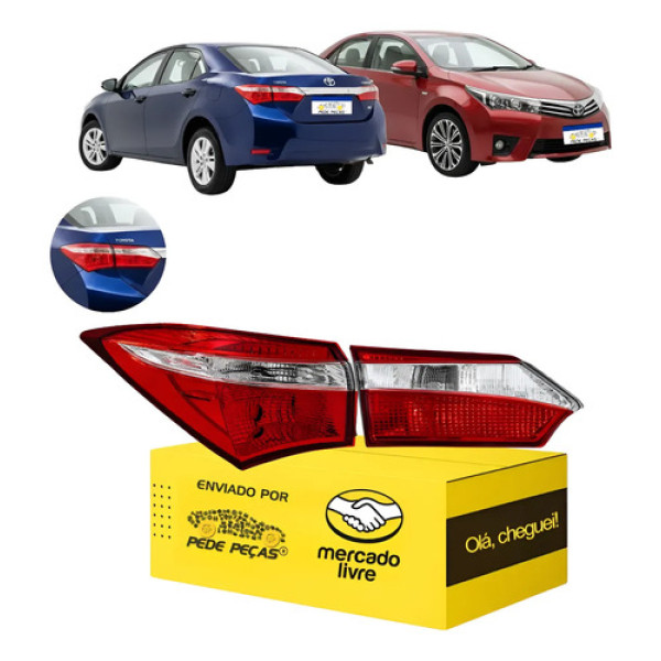 Par Lanterna Canto Tampa Toyota Corolla 2015 A 2017 S/led Le Esquerdo/motorista
