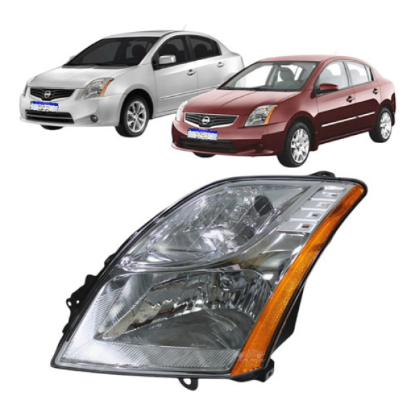 Farol Nissan Sentra Cromado Ambar 2010 2011 2012 2013 Le