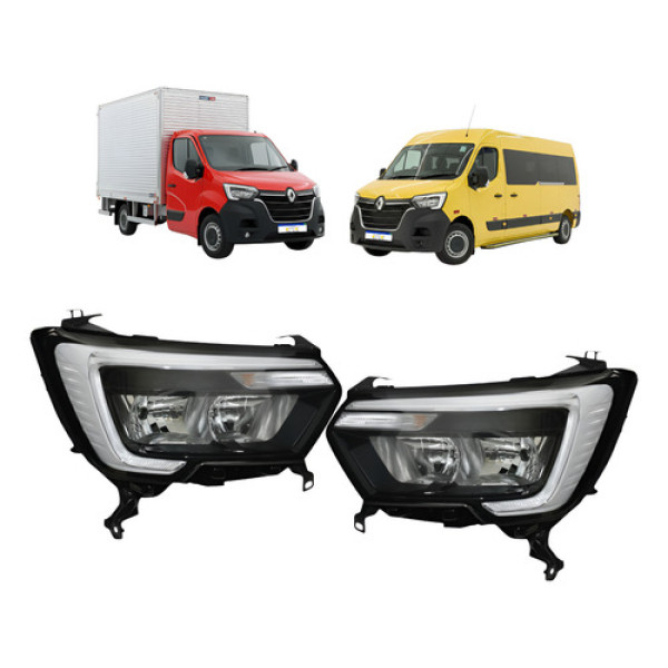 Par Farol Renault Master 2023 2024 2025 2026 Led Novo - Ambos Lados